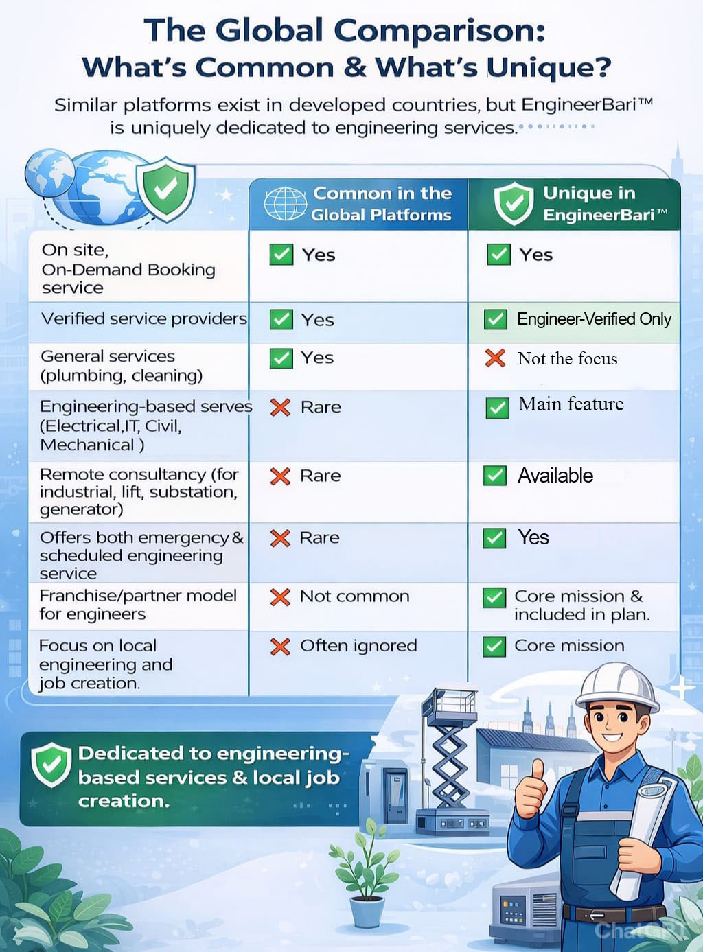 🌍 EngineerBari™ Platform is rare globally and the first of its kind in Bangladesh.